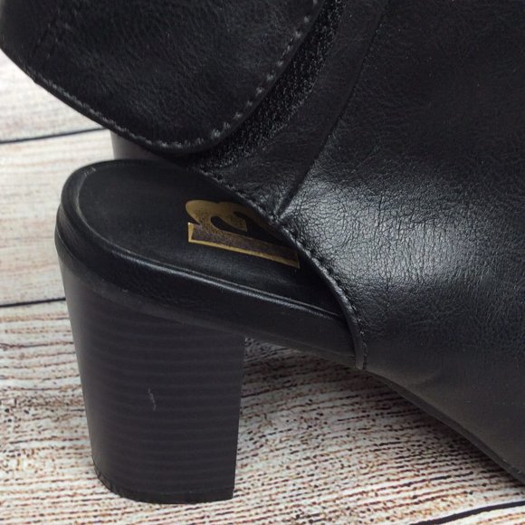 R2 Footwear Faye Slingback Mule Heels Womens Size 7 Open Toe Bootie Faux Leather - Picture 7 of 9